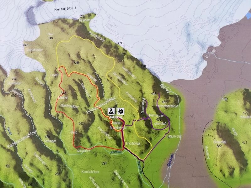 Thakgil hiking - map