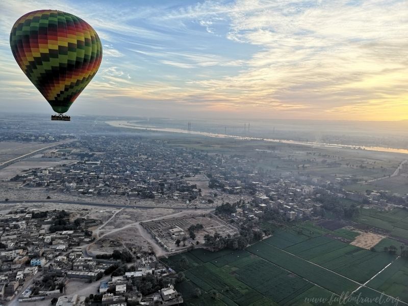 sunrise balloon flight over Luxor